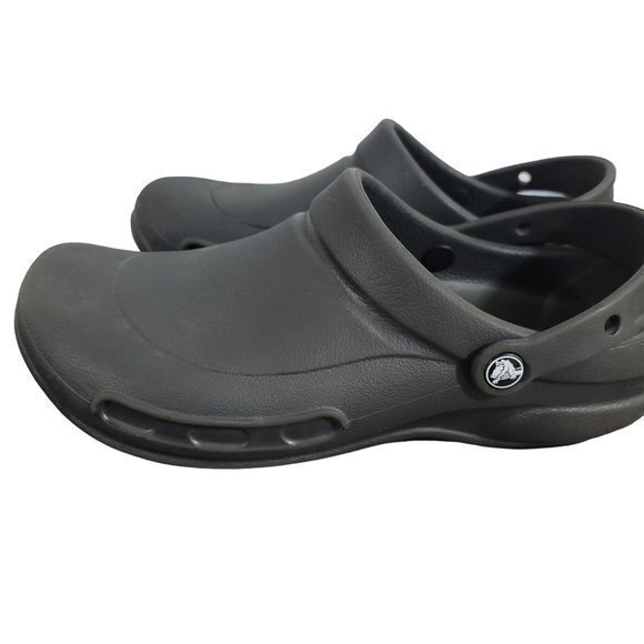 Crocs At Work Bistro Men Size 10 Gray Comfort Slip-Resistant Clogs 10075 W12 - Picture 7 of 8